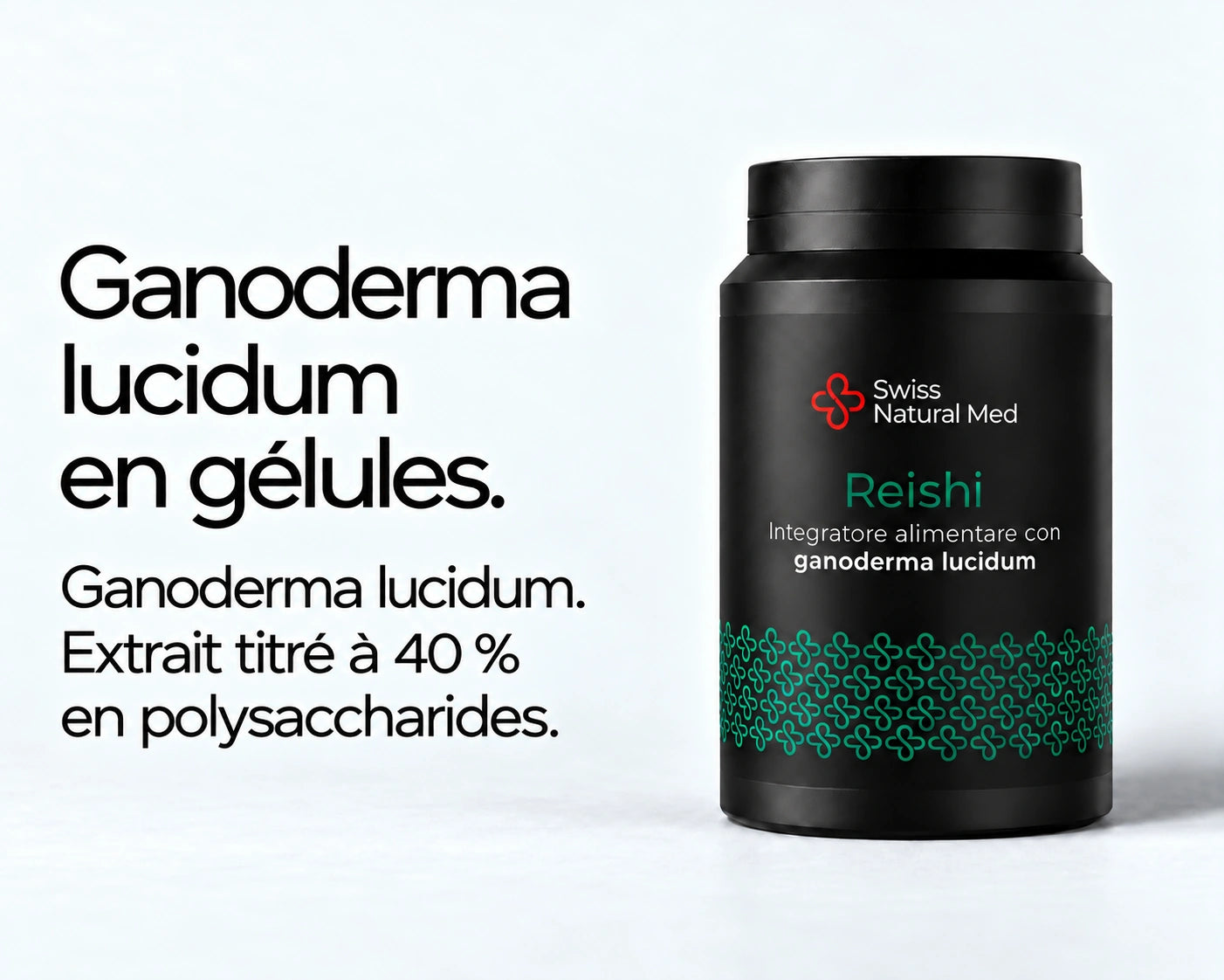 Reishi : Ganoderma lucidum en gélules. Ganoderma lucidum. Extrait titré à 40 % en polysaccharides.