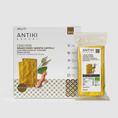 Crackers con curcuma 8 monodosi da 30g integratore naturale per benessere e supporto nutrizionale Swiss Natural Med