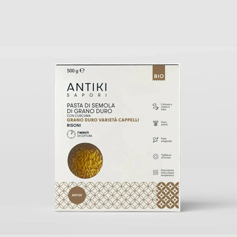Risoni di grano duro antico Cappelli, curcuma e pepe nero integratore naturale per benessere e supporto nutrizionale Swiss Natural Med