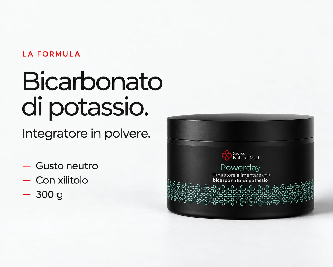 Powerday Neutro con bicarbonato di potassio, integratore in polvere con xilitolo.