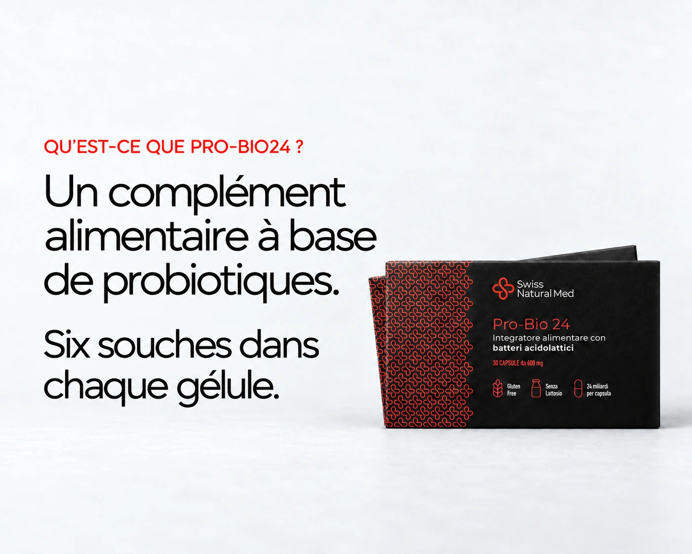 Pro-Bio24 : Un complément alimentaire à base de probiotiques. Six souches dans chaque gélule.